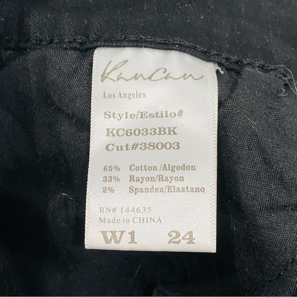 KanCan Black Distressed Raw Hem Denim Shorts - Picture 3 of 5